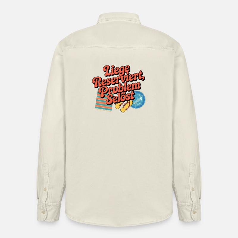 Lounger Reserved Problem solves funny beach - Relaxed Fit Unisex Organic Shirt by Stanley/Stella - soft Ecru