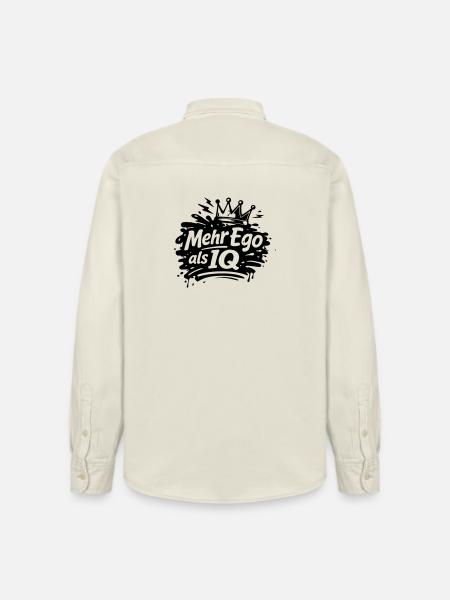 More ego than IQ - Relaxed Fit Unisex Organic Shirt by Stanley/Stella - soft Ecru