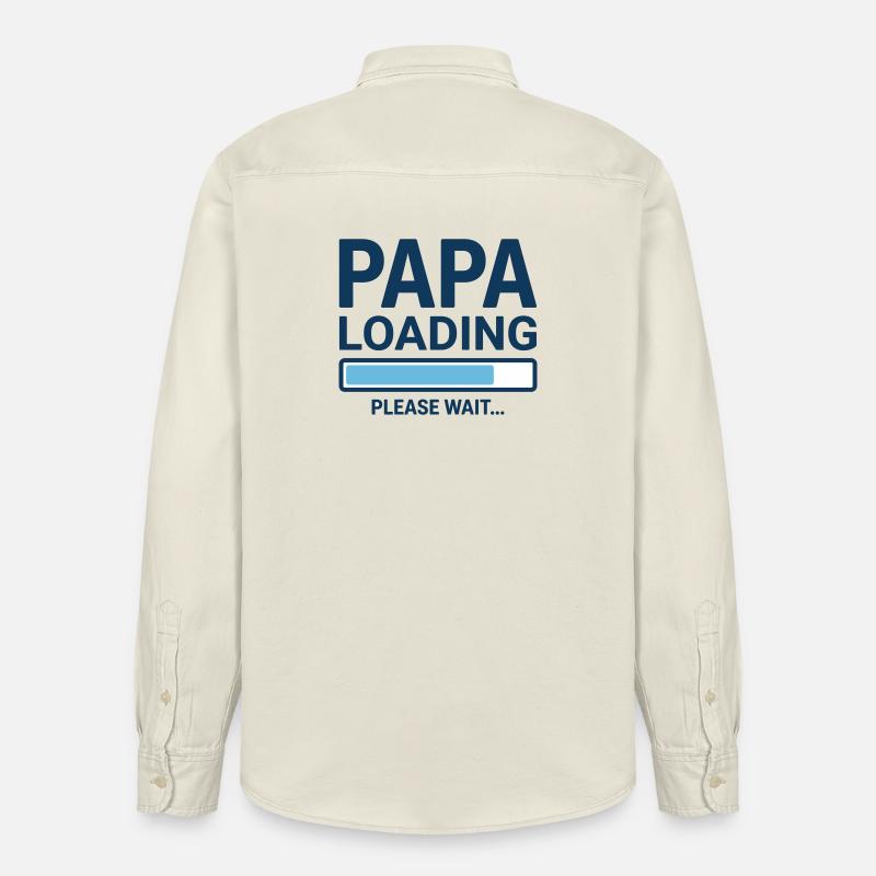 Papa loading please wait - Bientôt papa ? - Chemise unisexe coupe décontractée bio Stanley/Stella - écru doux