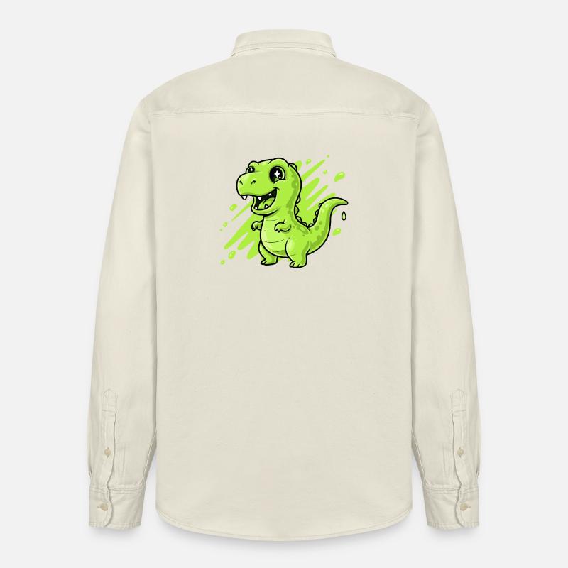Comic Dino Slime Vert - Chemise unisexe coupe décontractée bio Stanley/Stella - écru doux