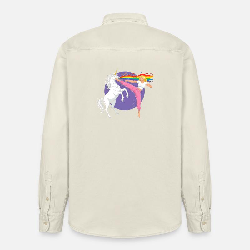 Kampfregenbogen: Einhorn vs Tänzerin - Relaxed Fit Unisex Organic Hemd von Stanley/Stella - Natur