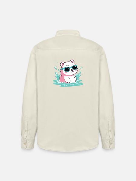 Wasser-Eisbär in kühlen Gläsern - Relaxed Fit Unisex Organic Hemd von Stanley/Stella - Natur
