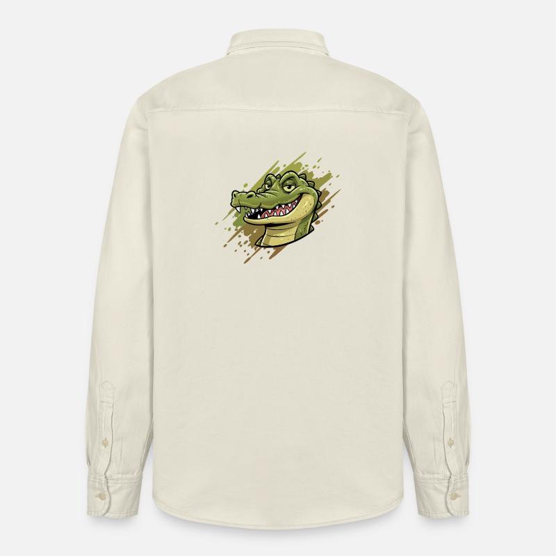 Tête de graffiti d’alligator - Chemise unisexe coupe décontractée bio Stanley/Stella - écru doux