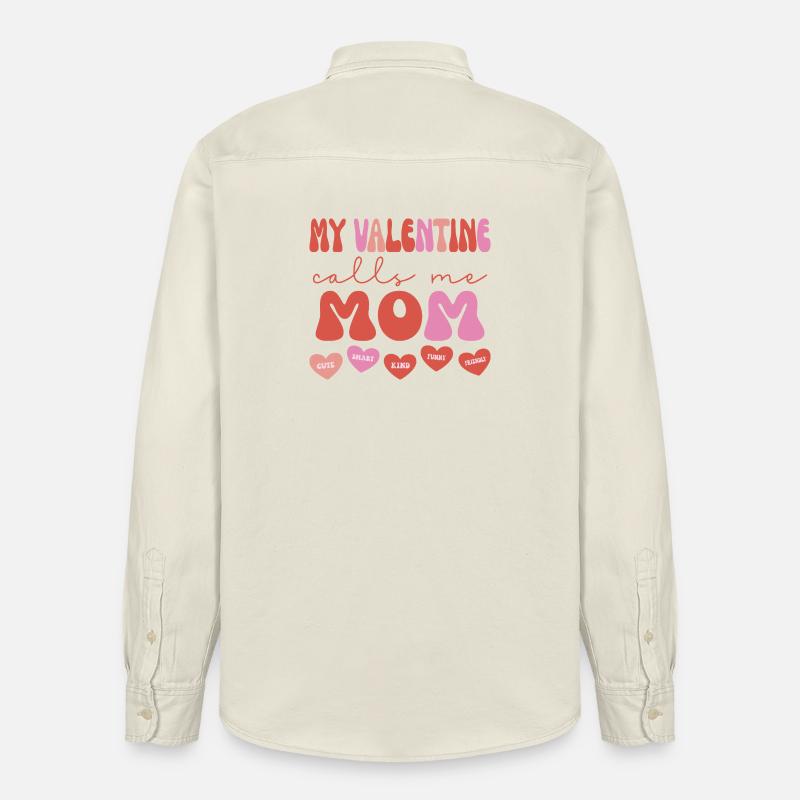 Ma Valentine m’appelle maman - Chemise unisexe coupe décontractée bio Stanley/Stella - écru doux