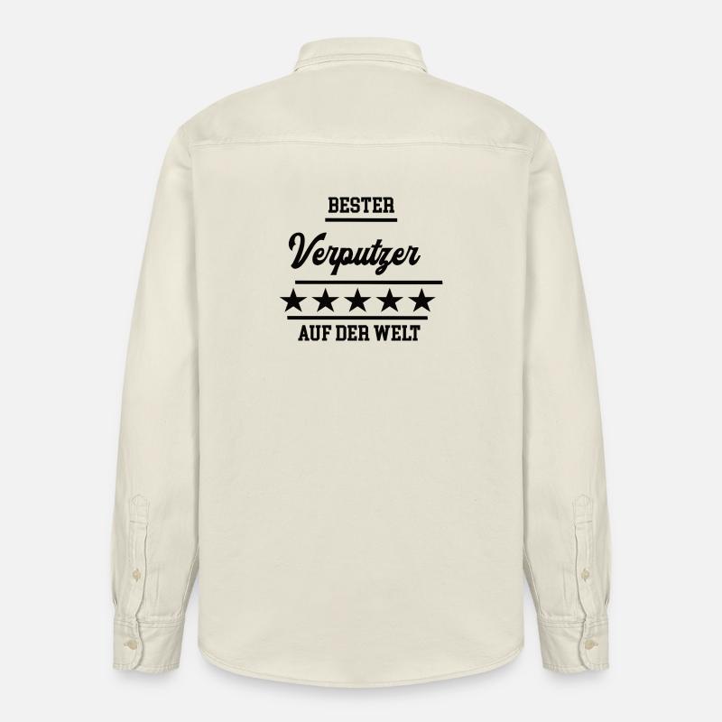 Verputzer Bester Handwerker Verputzerei - Relaxed Fit Unisex Organic Hemd von Stanley/Stella - Natur