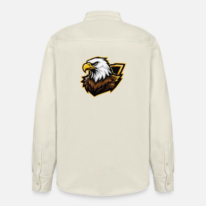 Eagle with Gold Accent Comic - Relaxed Fit Unisex Organic Shirt by Stanley/Stella - soft Ecru
