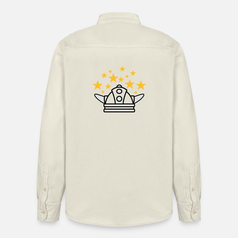 Wikinger Helm Idee - Relaxed Fit Unisex Organic Hemd von Stanley/Stella - Natur
