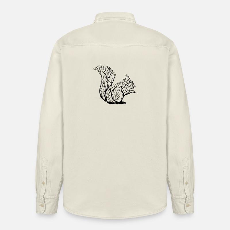 Kunstvolles Eichhörnchen - Relaxed Fit Unisex Organic Hemd von Stanley/Stella - Natur