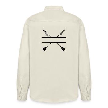 Viking arrows archery - Relaxed Fit Unisex Organic Shirt by Stanley/Stella - soft Ecru - Back - AI Model Male 178 light (178cm)