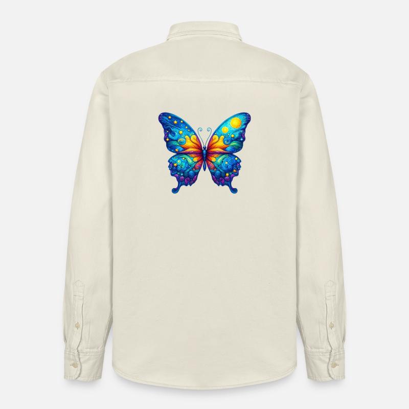 Van Gogh Schmetterling - Relaxed Fit Unisex Organic Hemd von Stanley/Stella - Natur