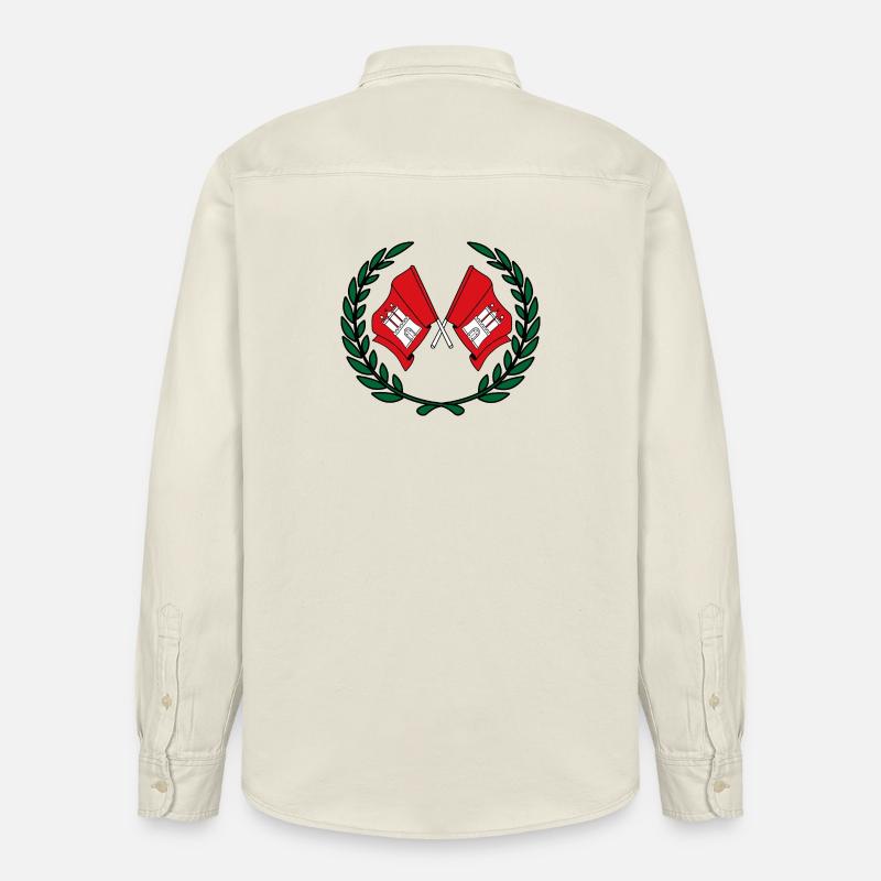 Fahnen Hamburger Lorbeerkranz - Relaxed Fit Unisex Organic Hemd von Stanley/Stella - Natur
