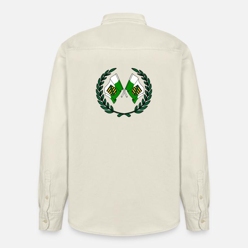 Drapeaux Couronne de laurier de Saxe - Chemise unisexe coupe décontractée bio Stanley/Stella - écru doux