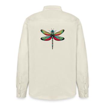 Libelle - Relaxed Fit Unisex Organic Hemd von Stanley/Stella - Natur - Hinten - AI Model Male 178 light (178cm)