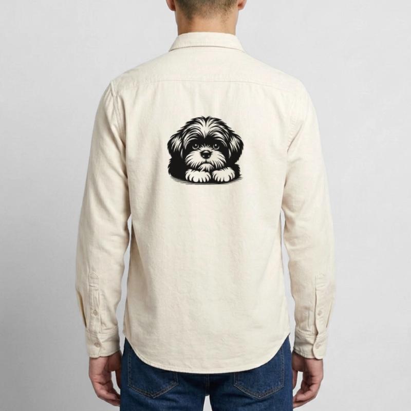 Shih Tzu Head with Paws Relaxed Fit Unisex Organic Shirt by Stanley/Stella