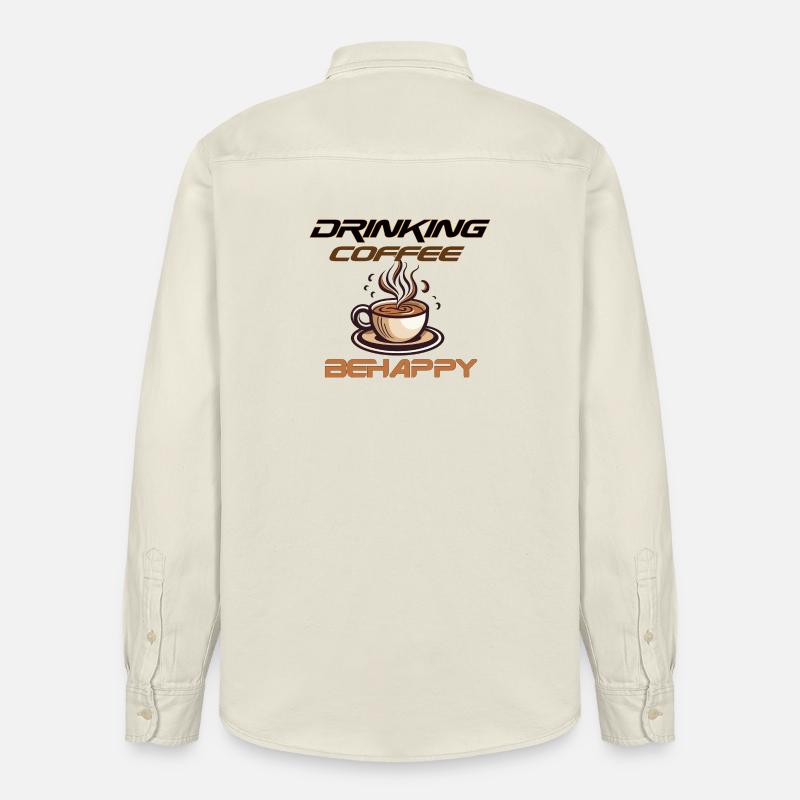 coffee.Glücklich sein mit Kaffee - Relaxed Fit Unisex Organic Hemd von Stanley/Stella - Natur