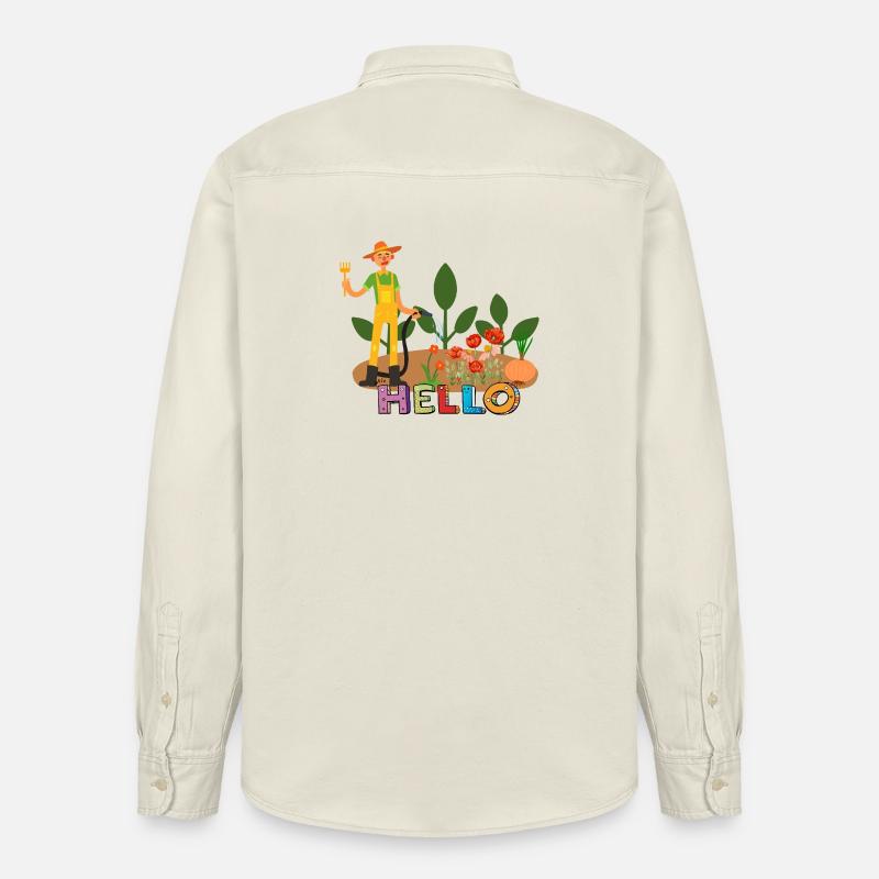 Hallo Gärtner – Gärtner und Blumen. - Relaxed Fit Unisex Organic Hemd von Stanley/Stella - Natur
