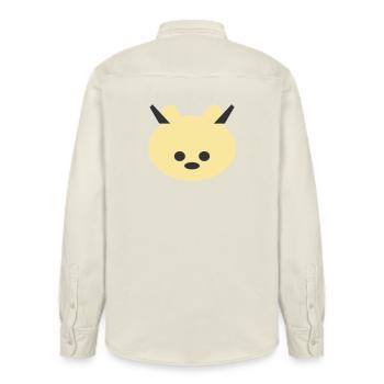Horned Bear Cuddly Icon - Relaxed Fit Unisex Organic Shirt by Stanley/Stella - soft Ecru - Back - AI Model Male 178 light (178cm)