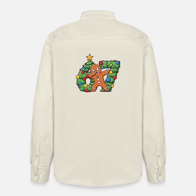 67 Meme-Lebkuchentanz auf dem Weihnachtskranz - Relaxed Fit Unisex Organic Hemd von Stanley/Stella - Natur