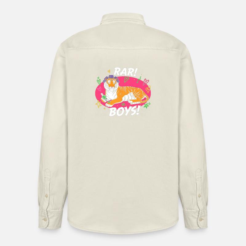 Tiger Lounge RAR BOYS ! - Chemise unisexe coupe décontractée bio Stanley/Stella - écru doux