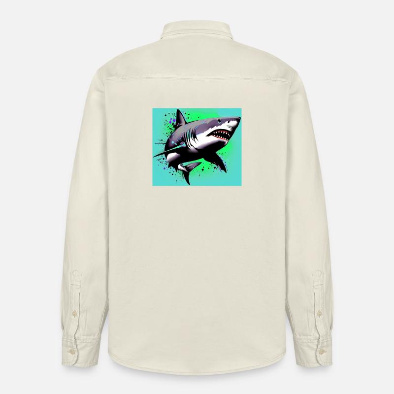 Requin - Chemise unisexe coupe décontractée bio Stanley/Stella - écru doux
