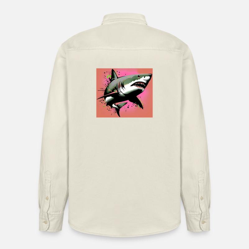 Requin - Chemise unisexe coupe décontractée bio Stanley/Stella - écru doux