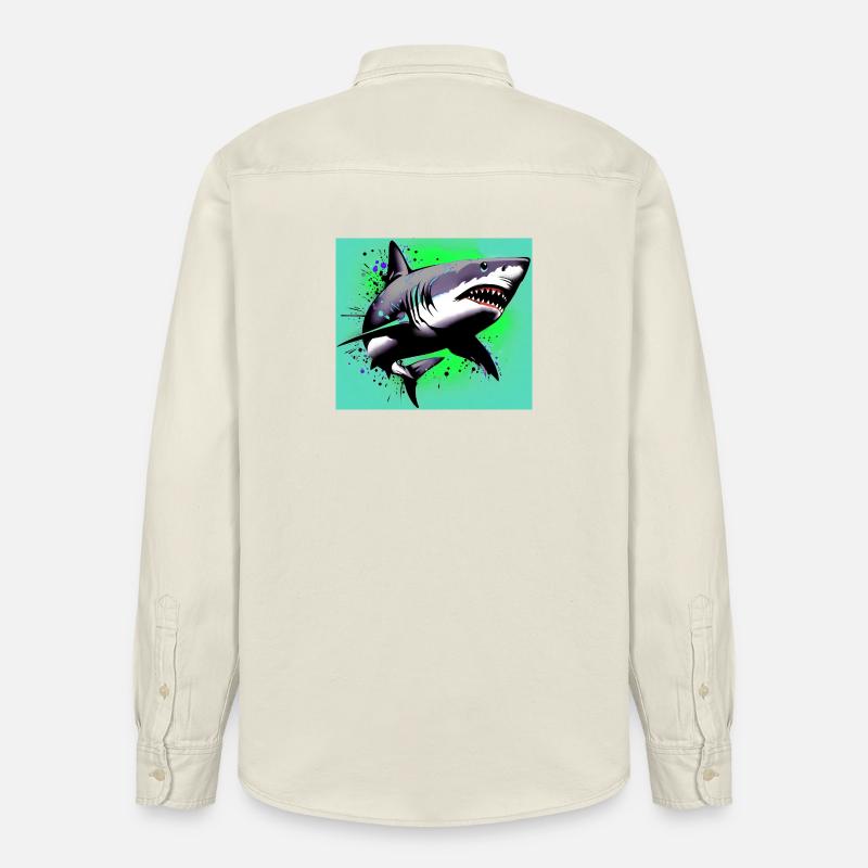 Requin - Chemise unisexe coupe décontractée bio Stanley/Stella - écru doux