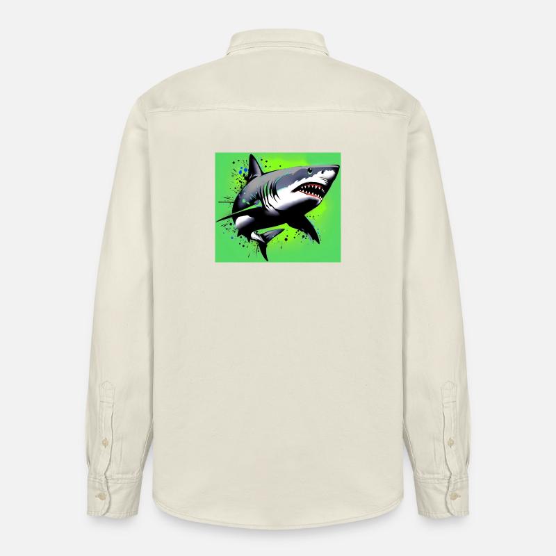 Requin - Chemise unisexe coupe décontractée bio Stanley/Stella - écru doux
