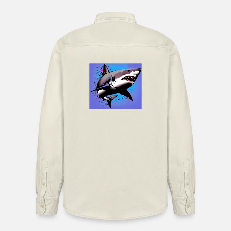 Requin - Chemise unisexe coupe décontractée bio Stanley/Stella - écru doux