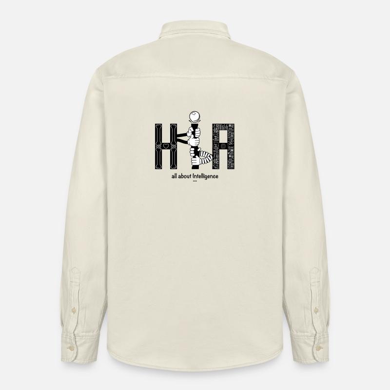 Human vs Artificial Intelligence AI - Relaxed Fit Unisex Organic Shirt by Stanley/Stella - soft Ecru