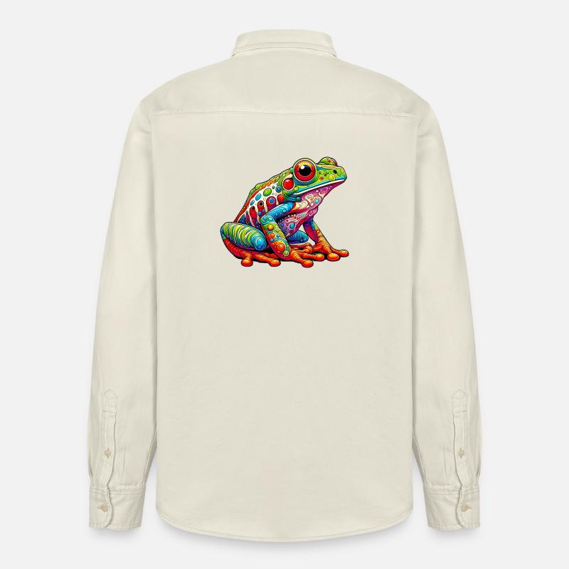 Frosch - Relaxed Fit Unisex Organic Hemd von Stanley/Stella - Natur