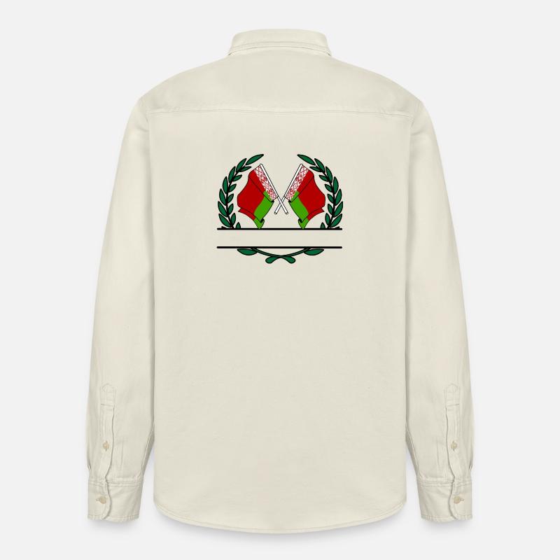 Fahnen Belarus Lorbeerkranz Banner - Relaxed Fit Unisex Organic Hemd von Stanley/Stella - Natur