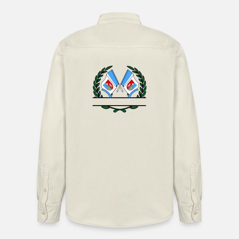 Drapeaux Subcarpathia couronne de laurier bannière - Chemise unisexe coupe décontractée bio Stanley/Stella - écru doux