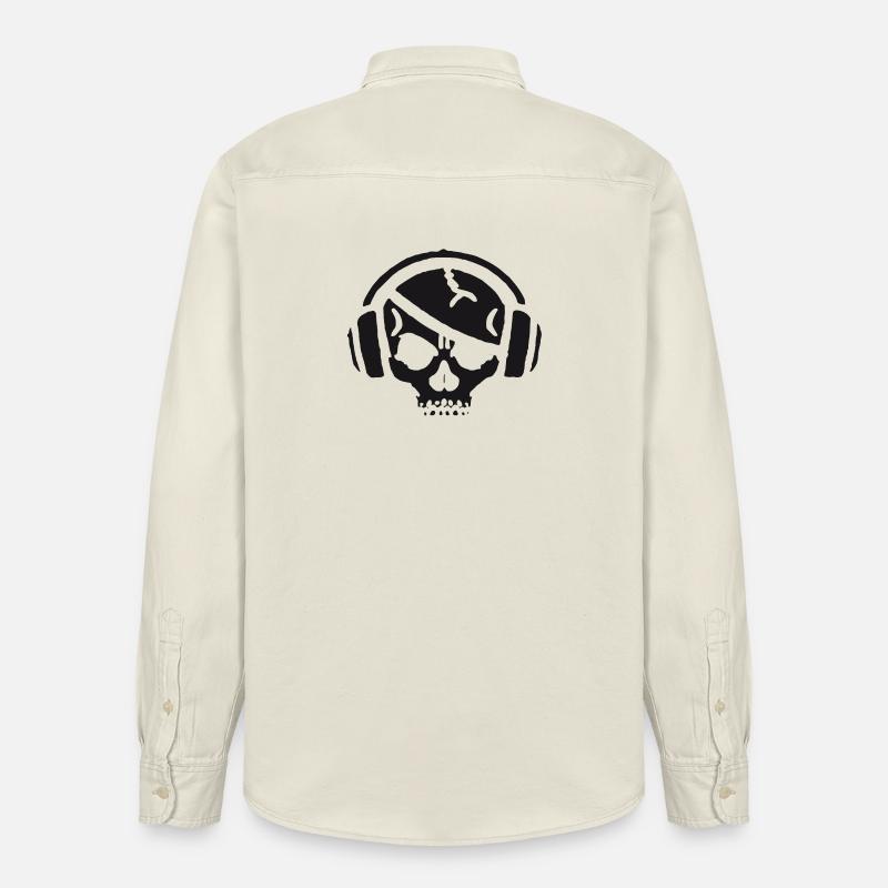 Schädel mit Kopfhörer - Relaxed Fit Unisex Organic Hemd von Stanley/Stella - Natur