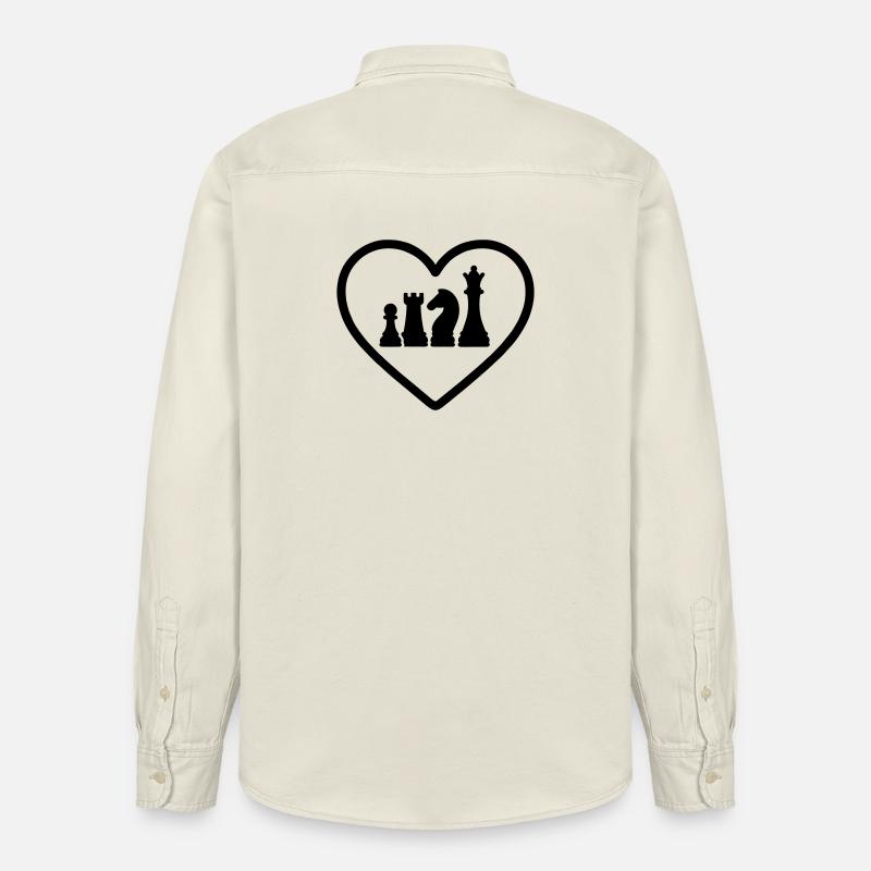 Cuore Scacchi Pezzi - Camicia unisex vestibilità rilassata bio di Stanley/Stella - ecru morbido