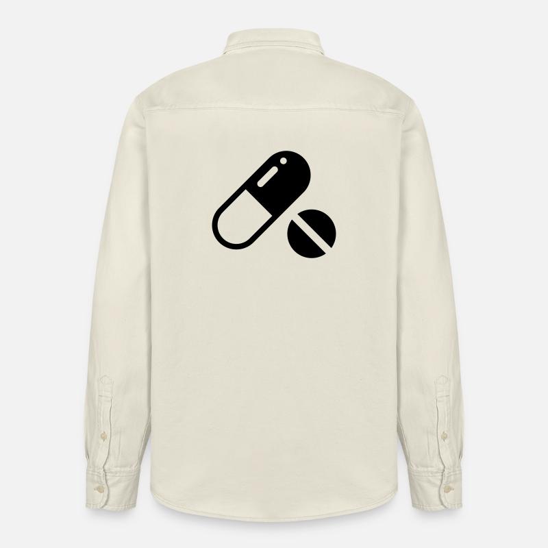 Pilules, pilules, comprimés, comprimés - Chemise unisexe coupe décontractée bio Stanley/Stella - écru doux