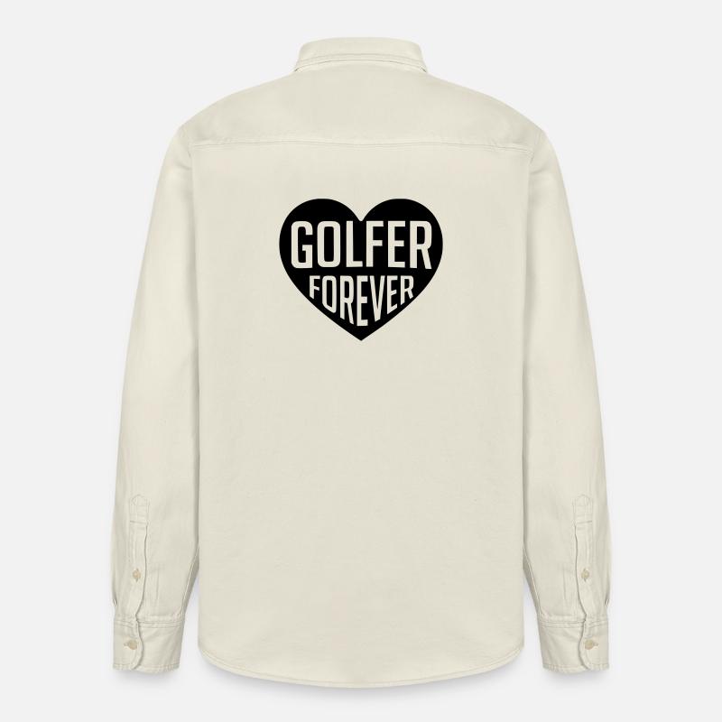 Golf - Cœur éternel du golfeur - Chemise unisexe coupe décontractée bio Stanley/Stella - écru doux