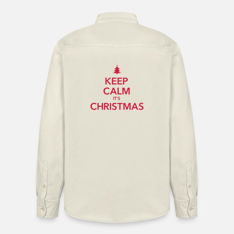 KEEP CALM IT'S CHRISTMAS Weihnachten - Relaxed Fit Unisex Organic Hemd von Stanley/Stella - Natur