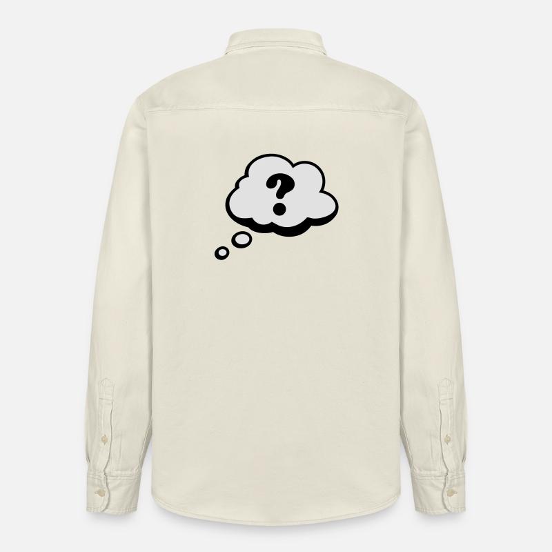Comic Sprechblase Fragezeichen - Relaxed Fit Unisex Organic Hemd von Stanley/Stella - Natur