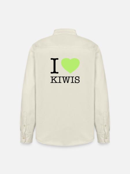 I LOVE KIWIS Kiwi - Relaxed Fit Unisex Organic Shirt by Stanley/Stella - soft Ecru
