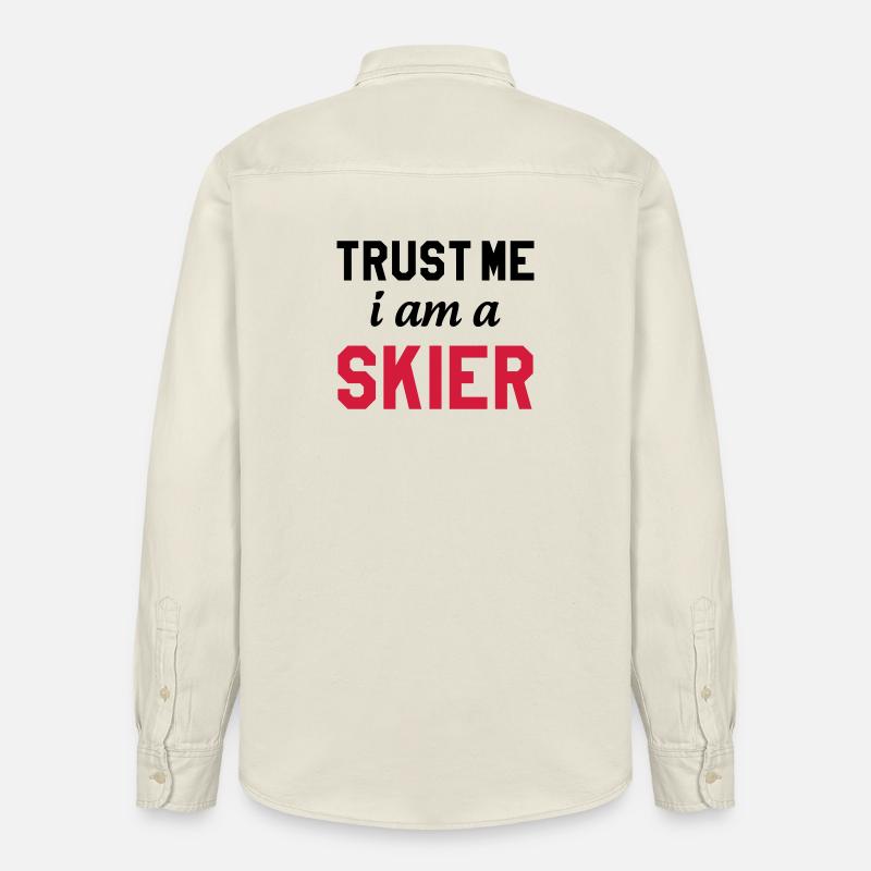 Trust me I am Skier - Chemise unisexe coupe décontractée bio Stanley/Stella - écru doux