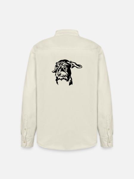Dachshund Head - Relaxed Fit Unisex Organic Shirt by Stanley/Stella - soft Ecru