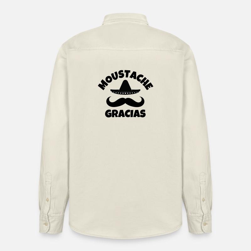 Schnurrbart, Schnurrbart, Schnurrbart gracias - Relaxed Fit Unisex Organic Hemd von Stanley/Stella - Natur