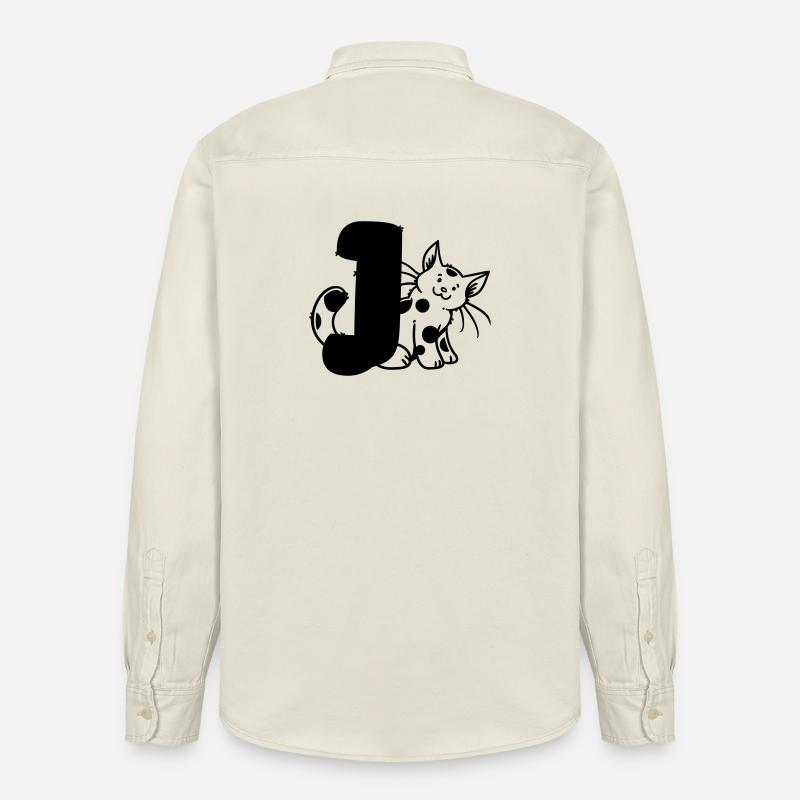 Katze Buchstabe J - Relaxed Fit Unisex Organic Hemd von Stanley/Stella - Natur