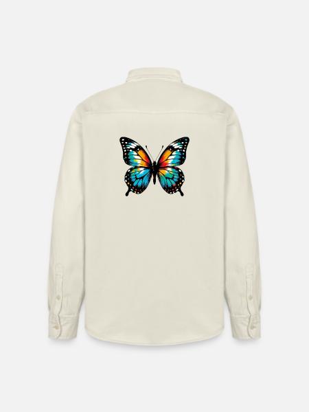 Butterfly - Relaxed Fit Unisex Organic Shirt by Stanley/Stella - soft Ecru