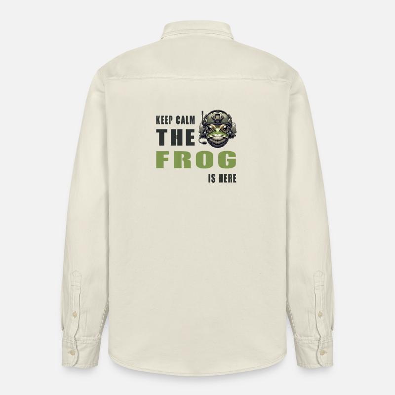Kampffrosch – Keep Calm Style - Relaxed Fit Unisex Organic Hemd von Stanley/Stella - Natur