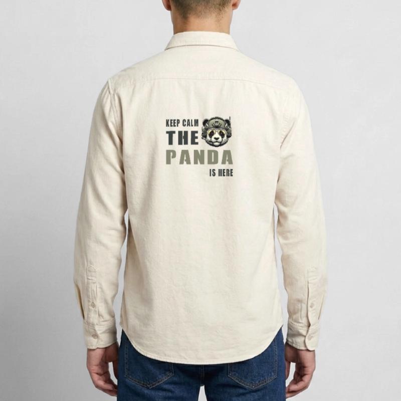 Taktischer Panda – Keep Calm Relaxed Fit Unisex Organic Hemd von Stanley/Stella