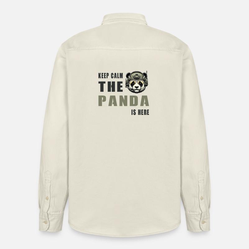 Tactical Panda – Keep Calm - Relaxed Fit Unisex Organic Shirt by Stanley/Stella - soft Ecru
