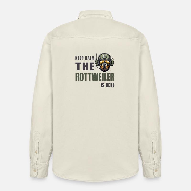 Rottweiler – Keep Calm Design - Relaxed Fit Unisex Organic Hemd von Stanley/Stella - Natur
