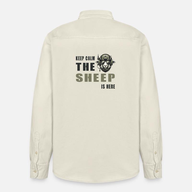 Schaf – Keep Calm Design - Relaxed Fit Unisex Organic Hemd von Stanley/Stella - Natur