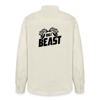 Gorilla Beast Motivation - Relaxed Fit Unisex Organic Shirt by Stanley/Stella - soft Ecru - Back - AI Model Male 178 light (178cm)